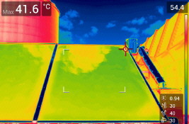Thermografie-Aufnahme eines Solarkollektors Thermografie-Aufnahme