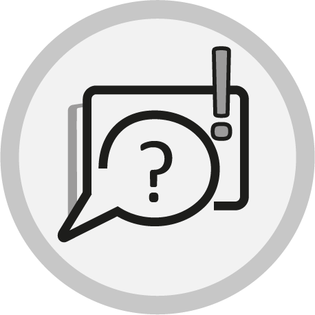 FAQ-Icon. Ohne Verlinkung