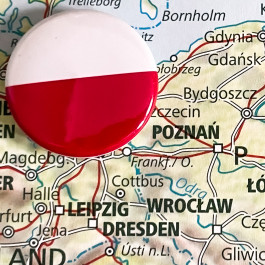 Button und Landkarte Polen