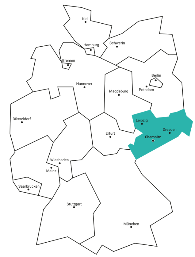 Karte Chemnitz in Deutschland