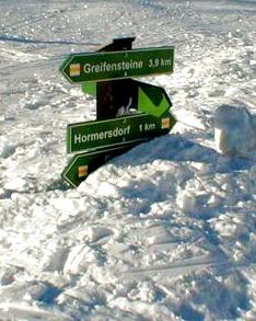 Wegweiser im Schnee