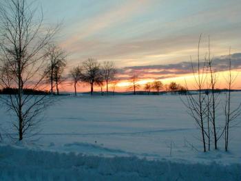 Sonnenuntergang in Winterlandschaft