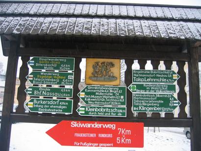 Wegweiser Marktplatz Frauenstein