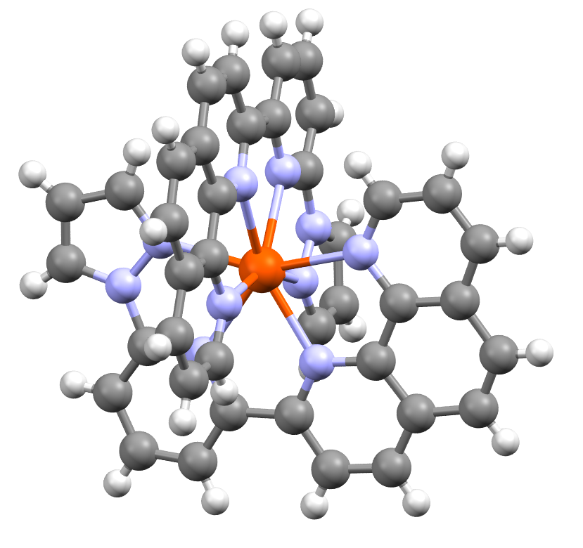 Festkrperstruktur eines achtfachkoordinierten FeFe<sup>2+</sup> Komplexes und seines Zn<sup>2+</sup> Analogen. Obwohl Fe<sup>2+</sup> und Zn<sup>2+</sup> sehr hnliche Ionenradien aufweisen bilden sie mit 2-(6-R<sup>1</sup>-pyridin-2-yl)-1,10-phenanthroline (R<sup>1</sup> = -(1H-pyrazol-1-yl)) erstaunlich unterschiedliche Komplexe