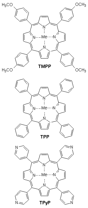 Porphyrine TMPP, TPP, TPyP