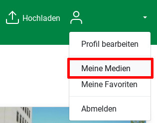 Meine Medien im Nutzermenü