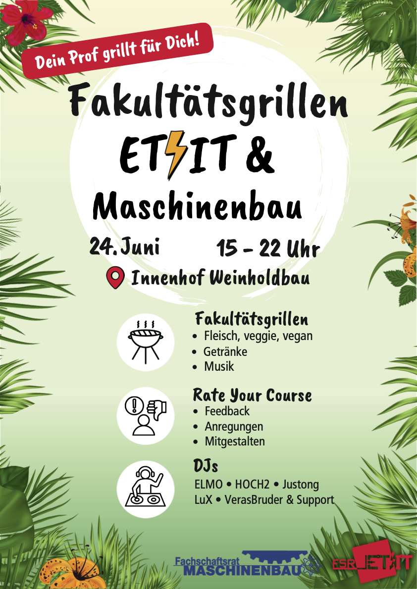 Flyer Fakultätsgrillen: ET/IT & Maschinenbau