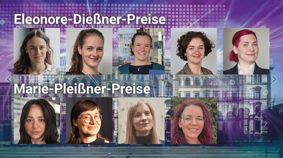 Portaits der neun Preisträgerinnen