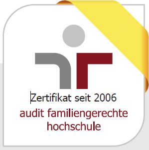 Logo mit goldenen Band über eine Ecke