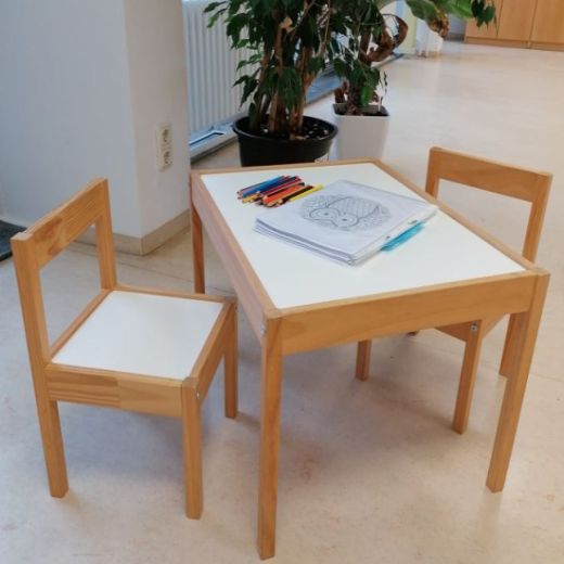 children table with two children chairs