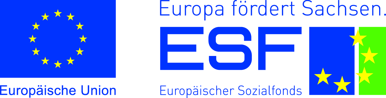 Logo des ESF-Projekt und Flagge der EU