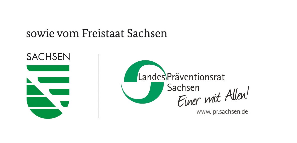 Logo: Freistaat Sachsen- Landespräventionsrat Sachsen