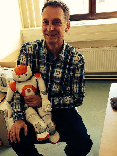 Prof. Hamker with the new NAO