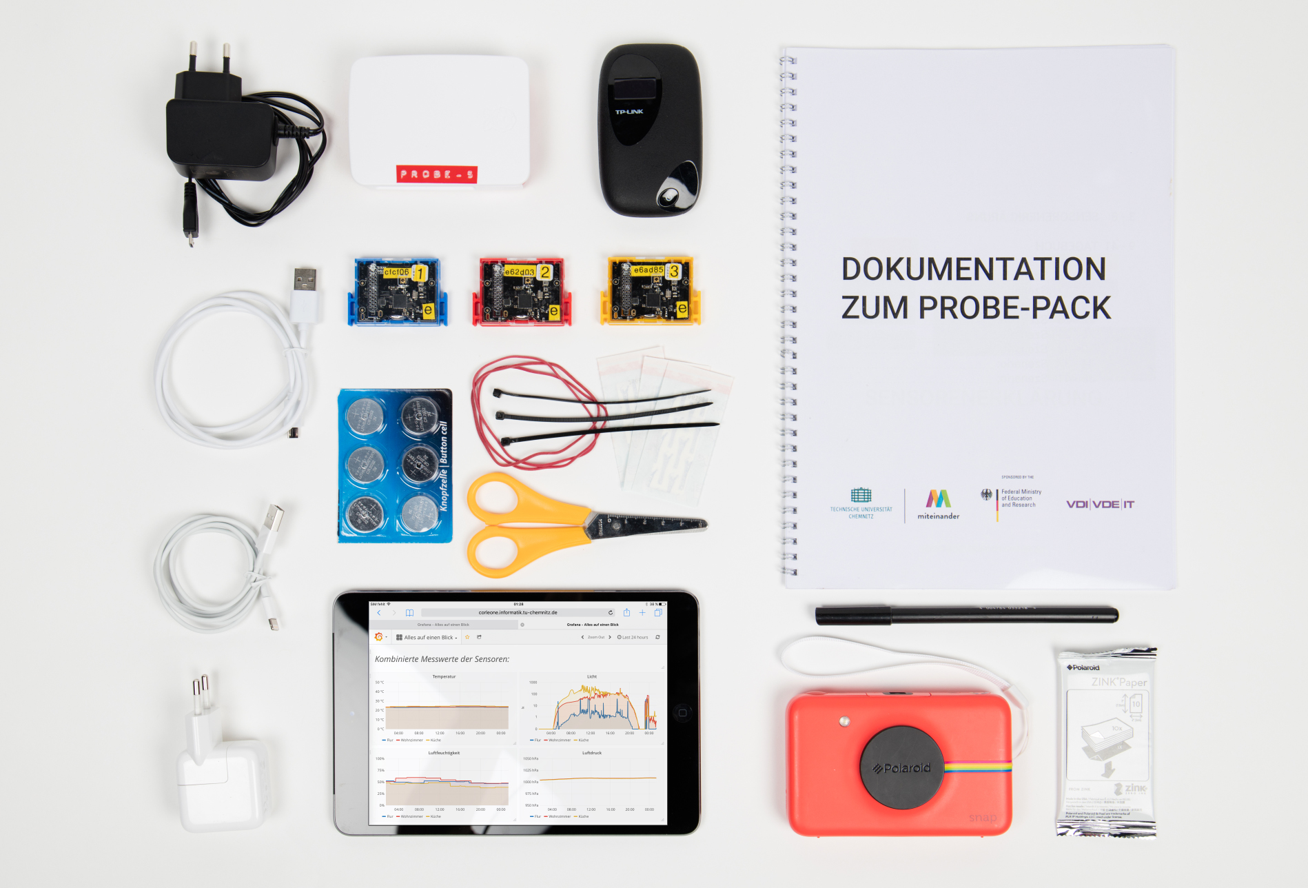 Inhalt unseres Sensing Home Probe Packs.