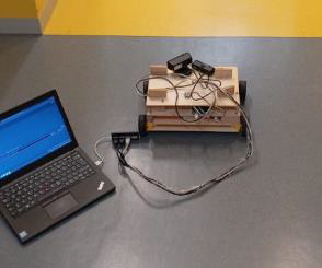 Image showing our Robot which is used to test the fruit fly navigation.