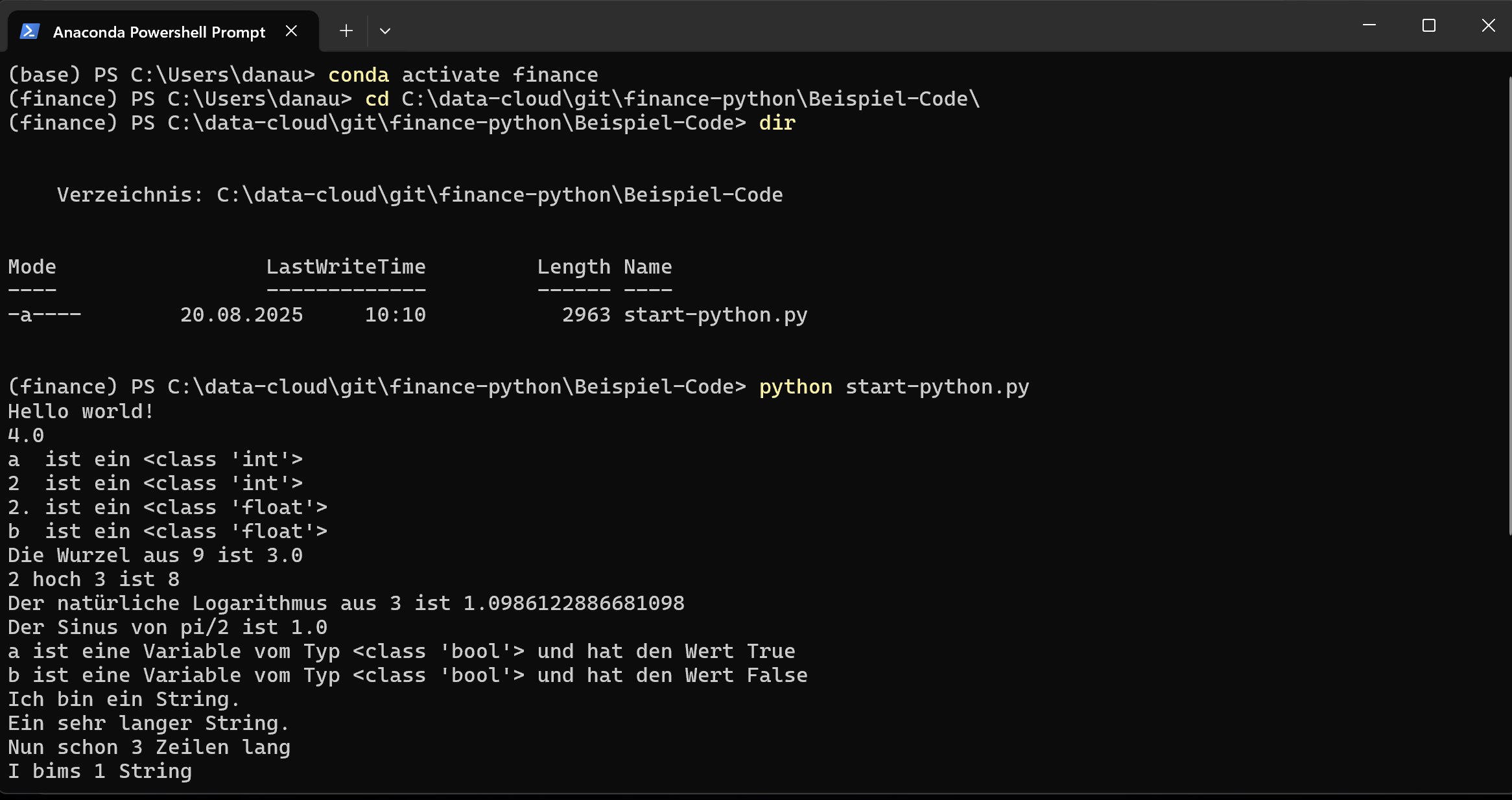 Conda-Konsole-Windows
