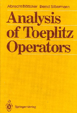 Abbildung zeigt Buchercover zu Analysis of Toeplitz Operators