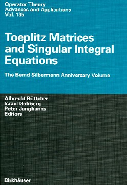 Abbildung zeigt Buchcover zu Toeplitz Matrices and Singular Integral Equations