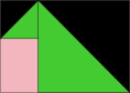 Abbildung aneinanderliegender geometrischer Formen in rosa, grün und schwarz