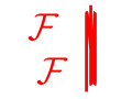 Abbildung von zwei roten F untereinander auf der linken Seite und auf der rechten Seite einen dick-gezeichneten roten Strich