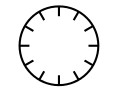 Abbildung eines Ziffernblattes einer Uhr mit Strichen, aber ohne Zahlen