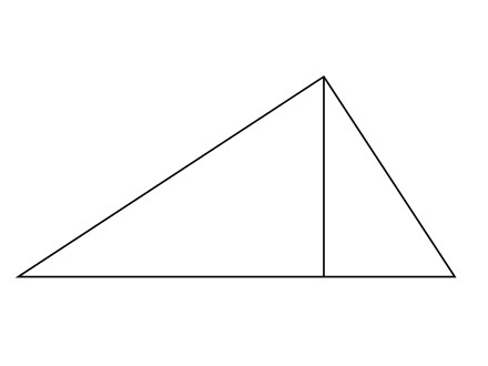 Abbildung eines ungleichmäßigen Dreicks mit seiner Hypothenuse