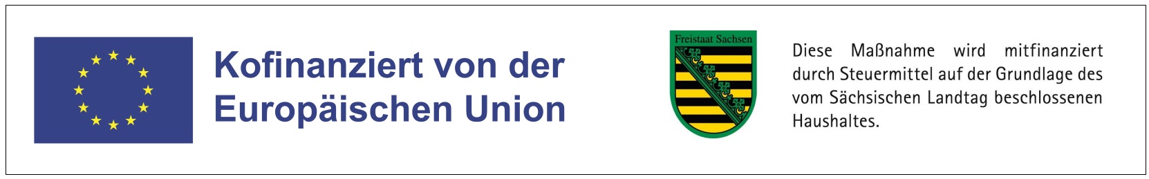 Logo EU; Logo Freistaat Sachsen