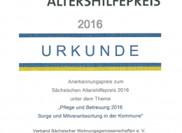 Chemnitz+: Projekt erhält Anerkennungspreis des Sächsischen Altershilfepreises