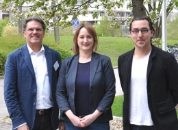 v.l.: Marc Nicolaissen (Steelcase Werndl AG), Yvonne Heim (aw&I, TU Chemnitz), Matthew Ulbrich (tickaroo GmbH) 