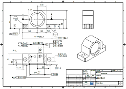 Technische Zeichnung Lagerbock