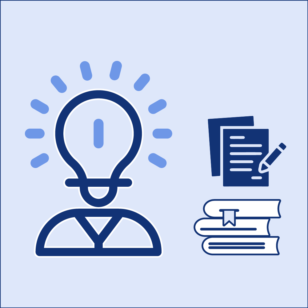 Das Icon illustriert das Modul Wissenschaftliches Arbeiten für Ingenieure.