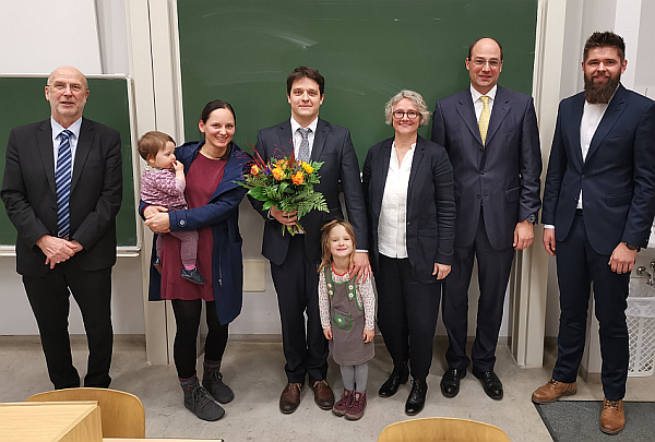 Promotionskommission, Manfred Schmidt und Familie nach der erfolgreichen Verteidigung der Dissertation