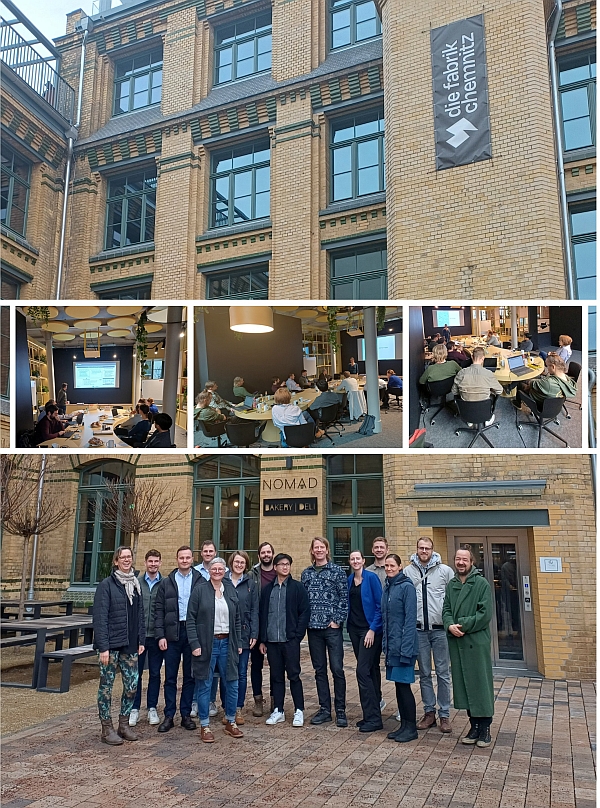 Impressionen vom Promotionskolloquium der Professur Fertigungsmesstechnik 2026 - Teilnehmerinnen und Teilnehmer in und vor der Veranstaltungslocation "die fabrik chemnitz"