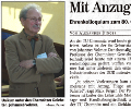 Zeitungsauszug des Artikels mit Foto von Prof. Johannes Volmer.