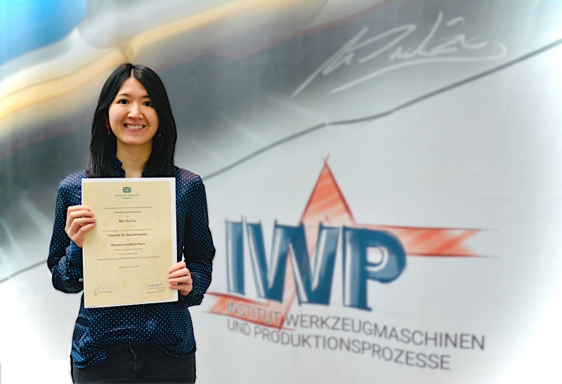 Mei Yun Liu, Wissenschaftlerin am Institut für Werkzeugmaschinen und Produktionsprozesse, wurde mit dem Eleonore-Dießner-Preis der TU Chemnitz ausgezeichnet. Foto: TU Chemnitz/Katja Klöden