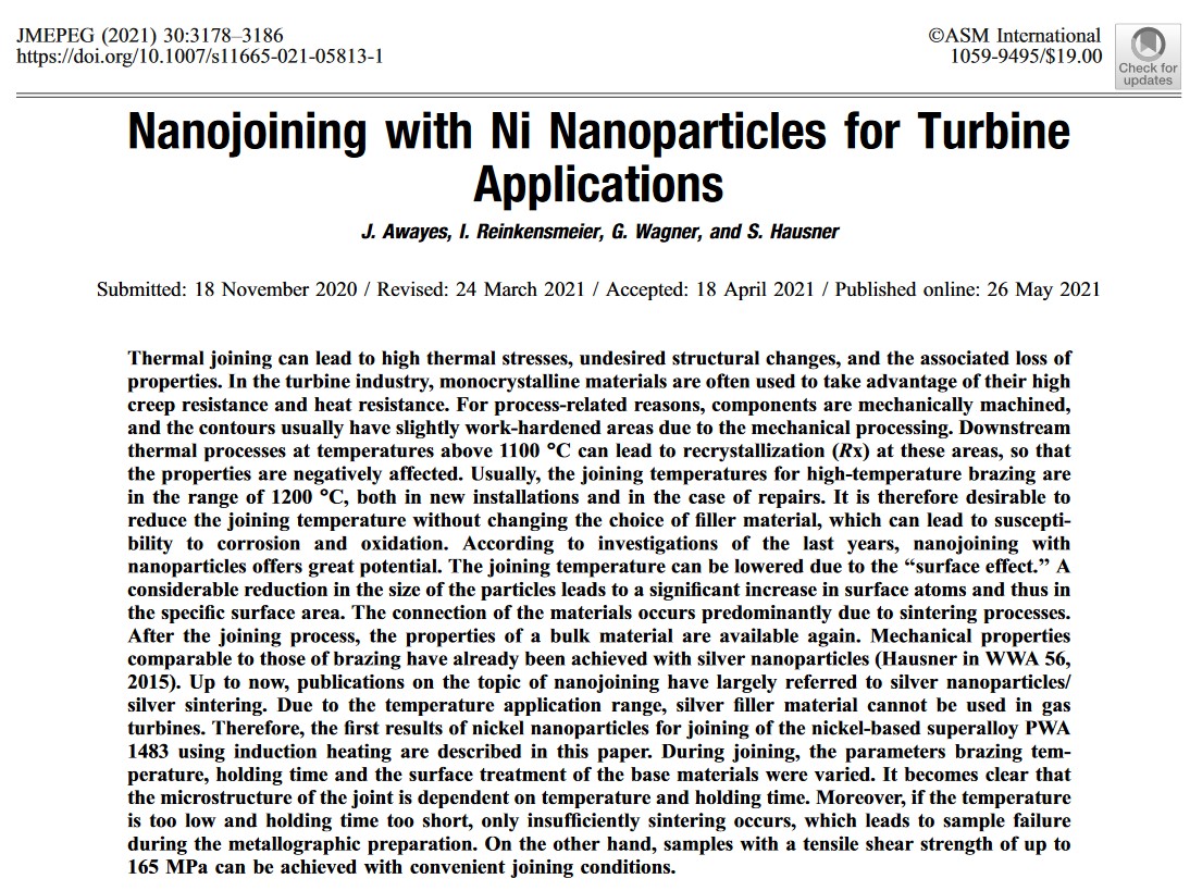 Temperatursensitives Fügen mit Nanopartikeln