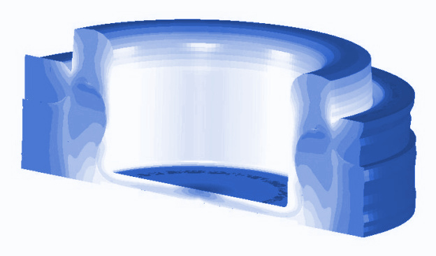 FEM-Simulation picture of a Flat-Clinching-Connection