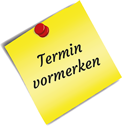 Post-it mit mit Pin und der Aufschrift 'Termin vormerken'