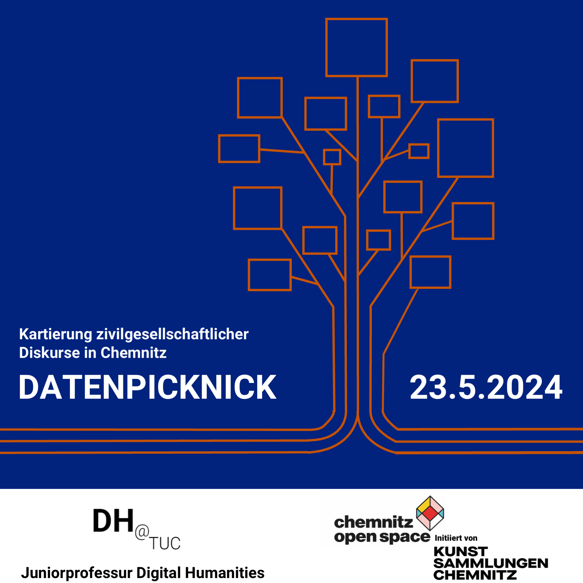 1. offenes Datenpicknick: Kartierung zivilgesellschaftlicher Diskruse in Chemnitz, 23.05.2024, 14-18 Uhr, Chemnitz Open Space, Brückenstraße 10
