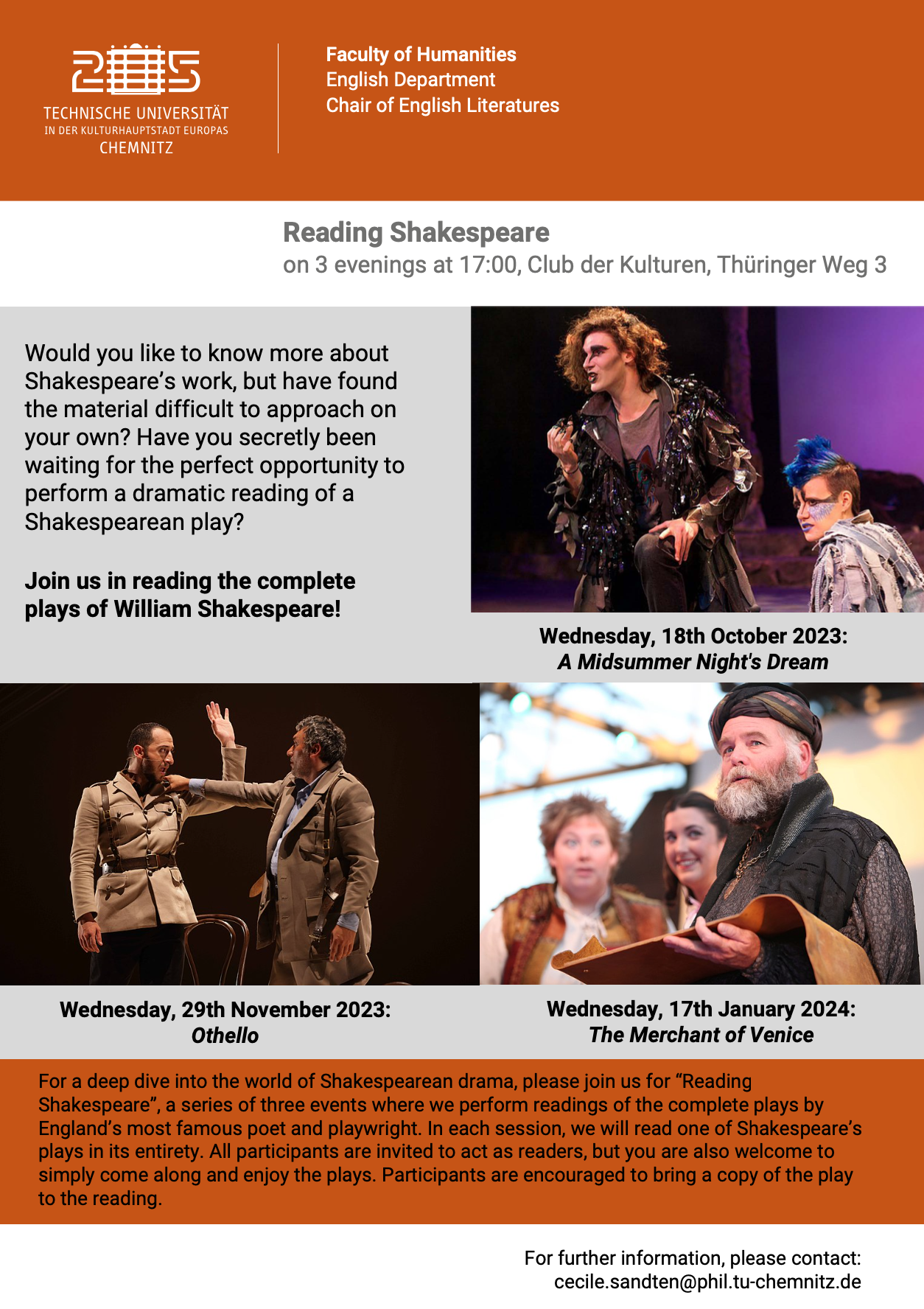 Shakespeare evenings poster