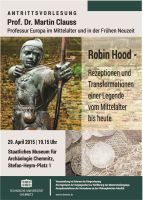 Flyer zur Vorlesung "Robin Hood - Rezeptionen und Transformationen einer Legende"