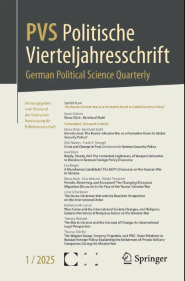 Höhne, Benjamin/Lorenz, Astrid (2025): Wie gut sind Ostdeutsche in den Vorständen der Bundesparteien vertreten? Politische Vierteljahresschrift, online seit 11. September 2025.