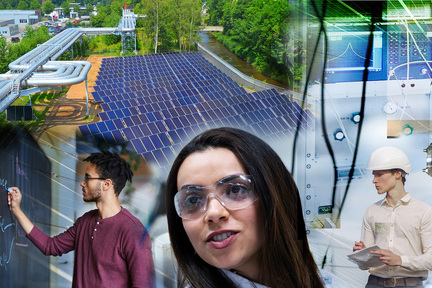 Bildmontage aus verschiedenen Bildern zum Thema nachhaltige Energie