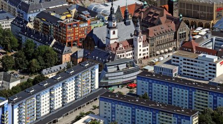 Luftbild von der Chemnitzer City