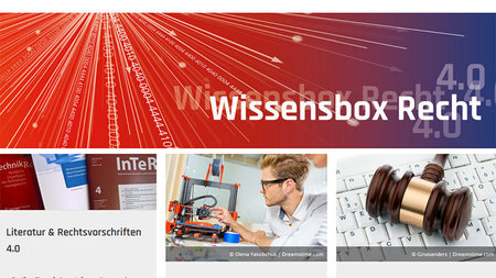 Screenshot der Homepage www.betrieb-machen.de/wissensbox-recht-4-0
