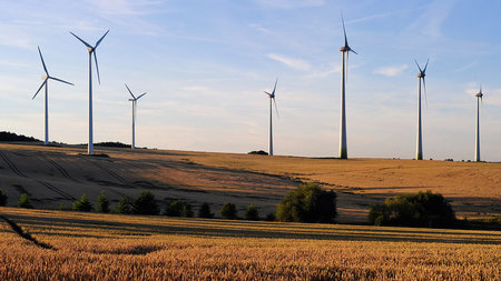 Windräder in der Nähe von Chemnitz.