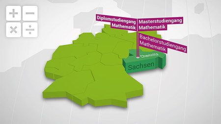 Deutschlandkarte, auf welcher Sachsen und Chemnitz besonders gekennzeichnet sind