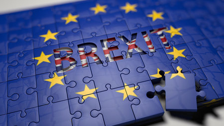 Symbolfoto zu Brexit zeigt Puzzle mit herausgebrochenem Puzzlestein