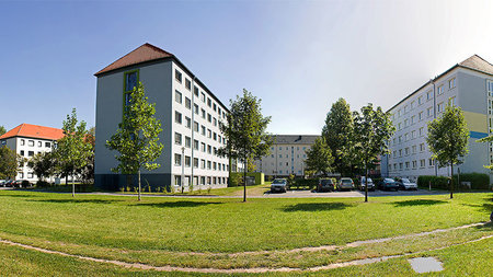 Gebäude der TU Chemmnitz am Thüringer Weg.