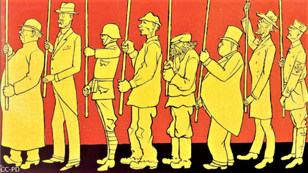 Grafik von marschierenden Soldaten